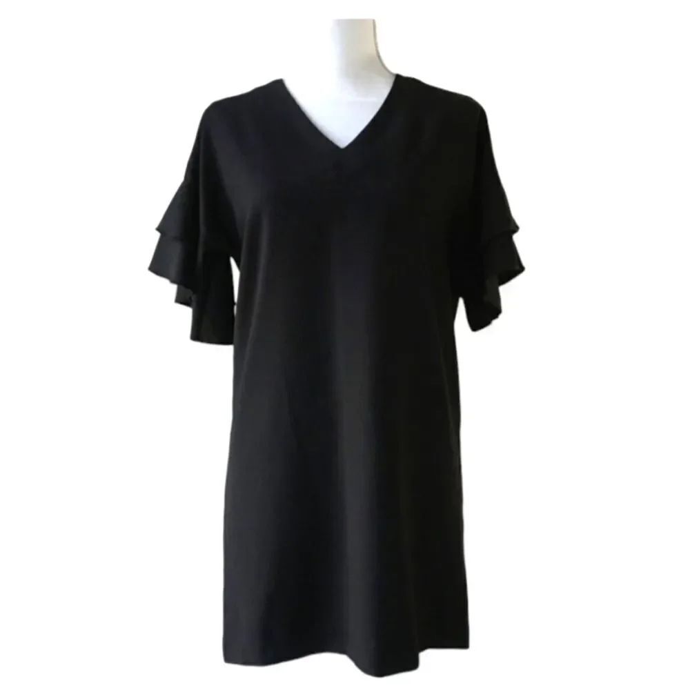 EC BANANA REPUBLIC V-NECK SHIFT DRESS W/BELL SLEEVES SZ.0P